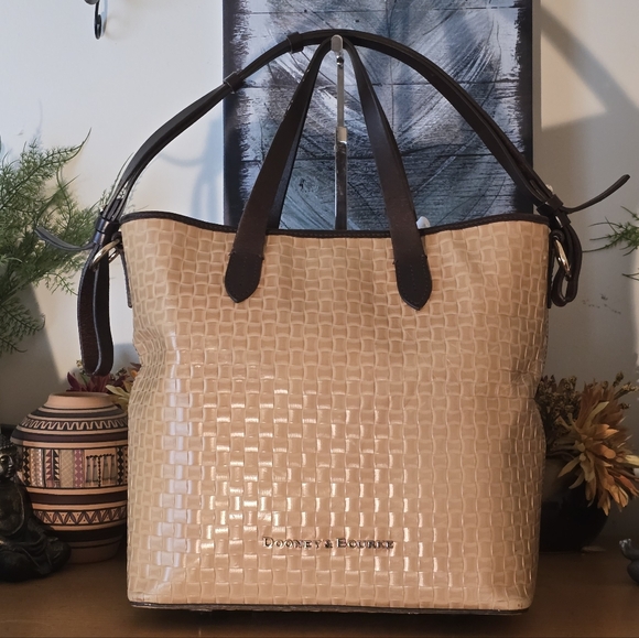 Dooney & Bourke Handbags - Dooney & Bourke Tan Woven Leather Tote